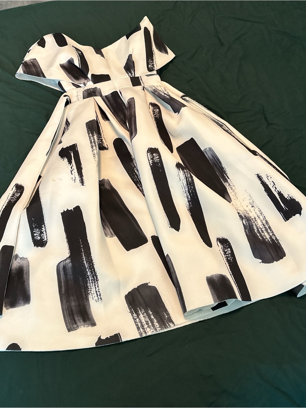 ASOS White Strapless Brushstroke Print Fit & Flare Dress